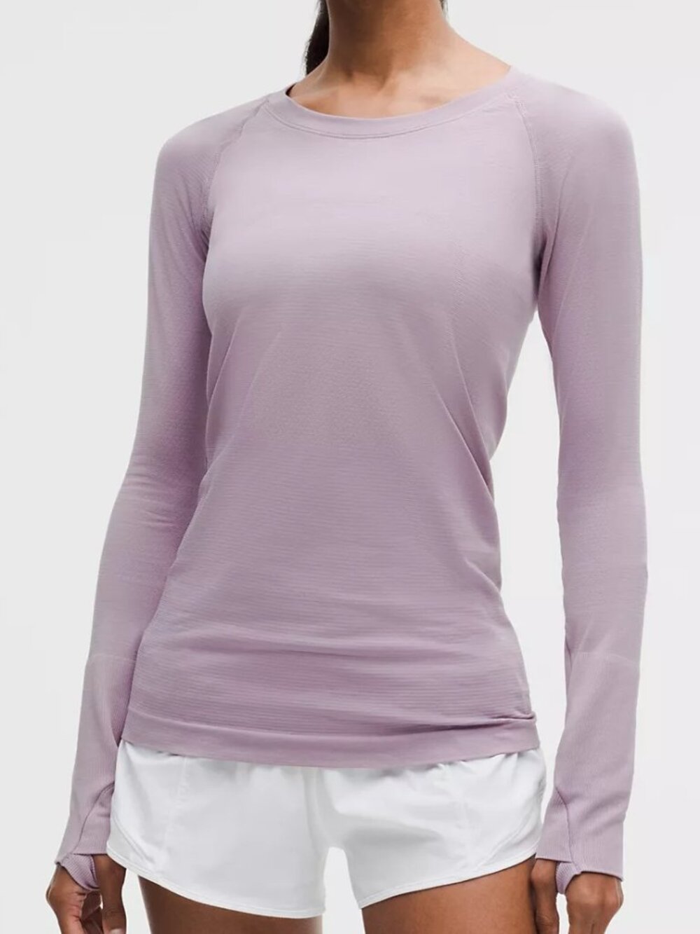 Lululemon Swiftly Tech Long-Sleeve Shirt 2.0 Hip Length - Lavender Grey - Size 4